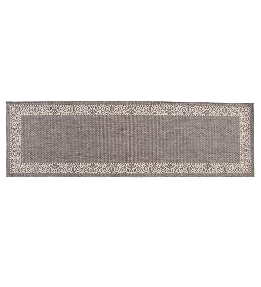 Plow &amp; Hearth Synthetic Rugs | Indoor Living Veranda Border Indoor/Outdoor Rug