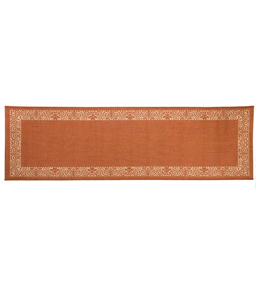 Plow &amp; Hearth Synthetic Rugs | Indoor Living Veranda Border Indoor/Outdoor Rug