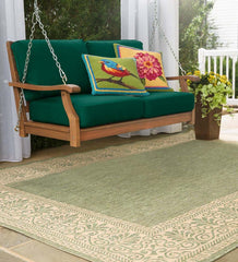 Plow &amp; Hearth Synthetic Rugs | Indoor Living Veranda Border Indoor/Outdoor Rug