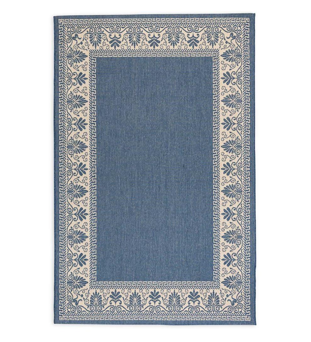 Plow &amp; Hearth Synthetic Rugs | Indoor Living Veranda Border Indoor/Outdoor Rug