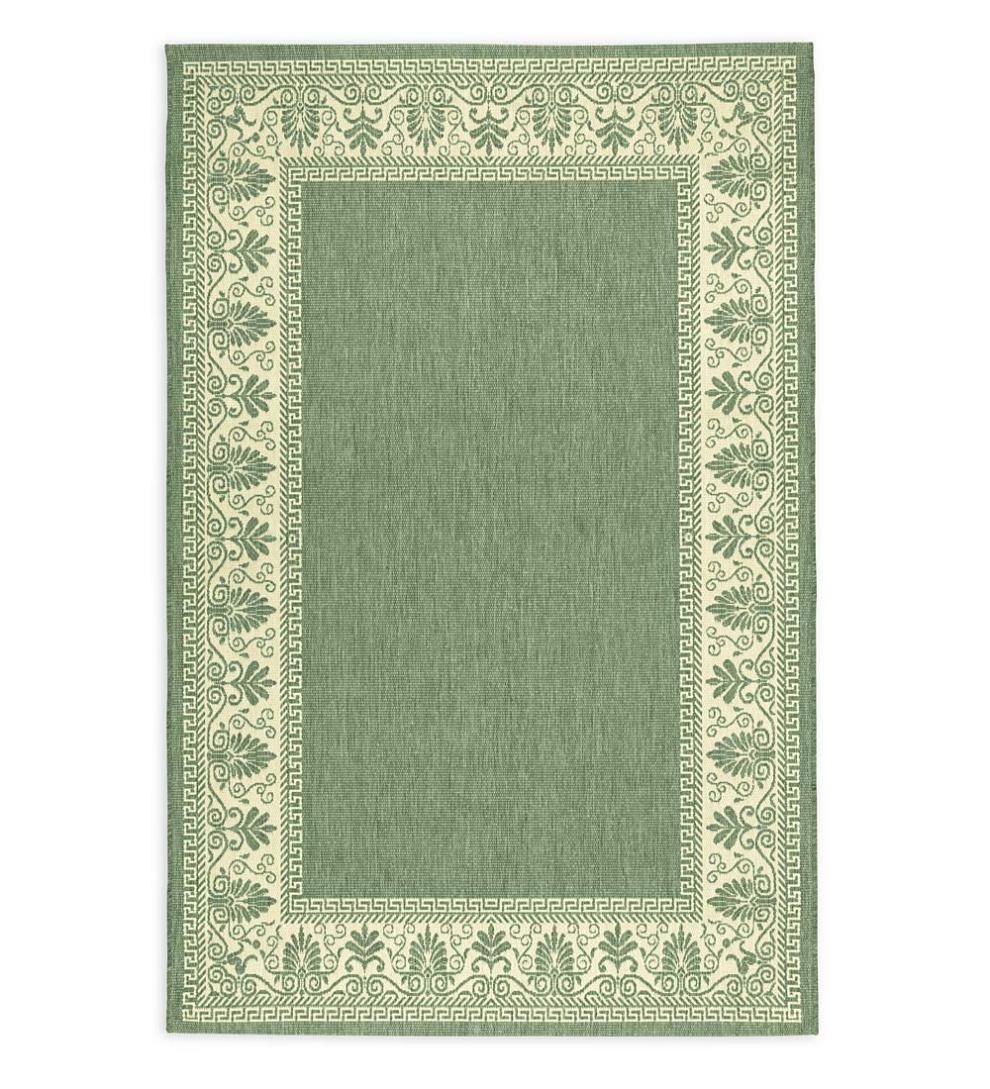 Plow &amp; Hearth Synthetic Rugs | Indoor Living Veranda Border Indoor/Outdoor Rug