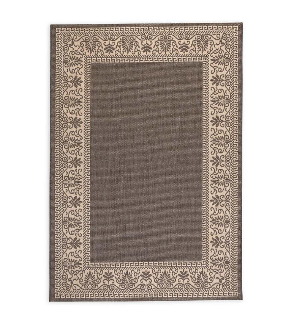 Plow &amp; Hearth Synthetic Rugs | Indoor Living Veranda Border Indoor/Outdoor Rug