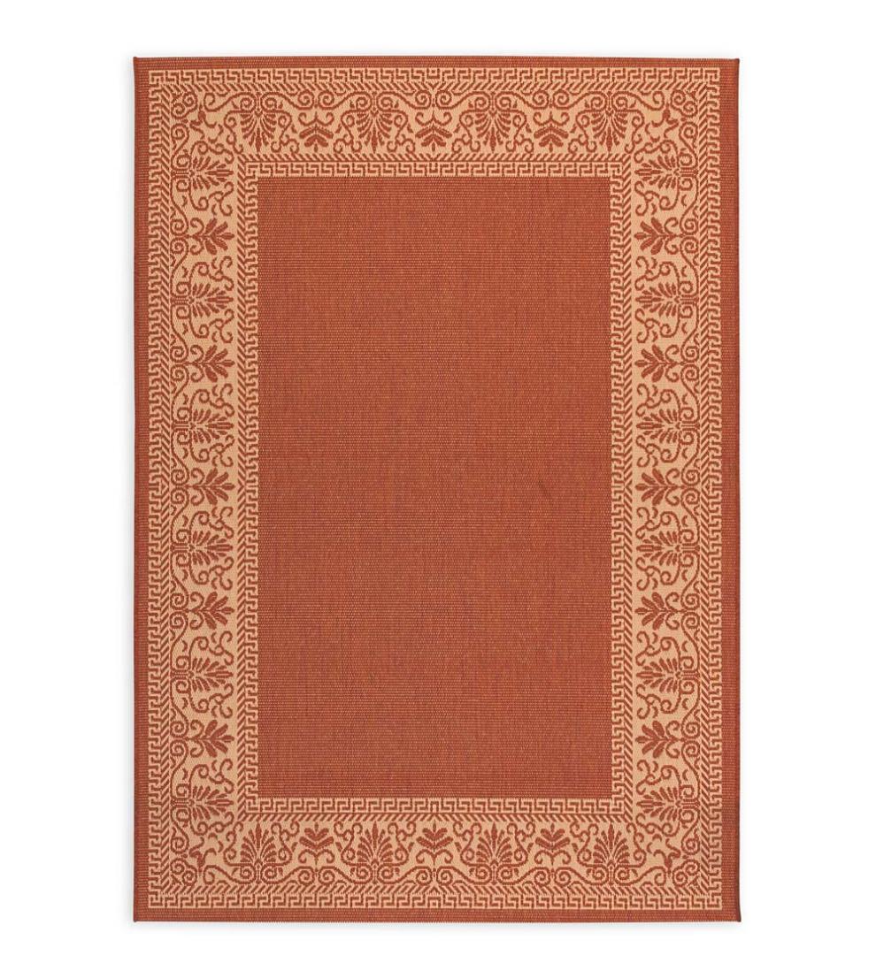 Plow &amp; Hearth Synthetic Rugs | Indoor Living Veranda Border Indoor/Outdoor Rug