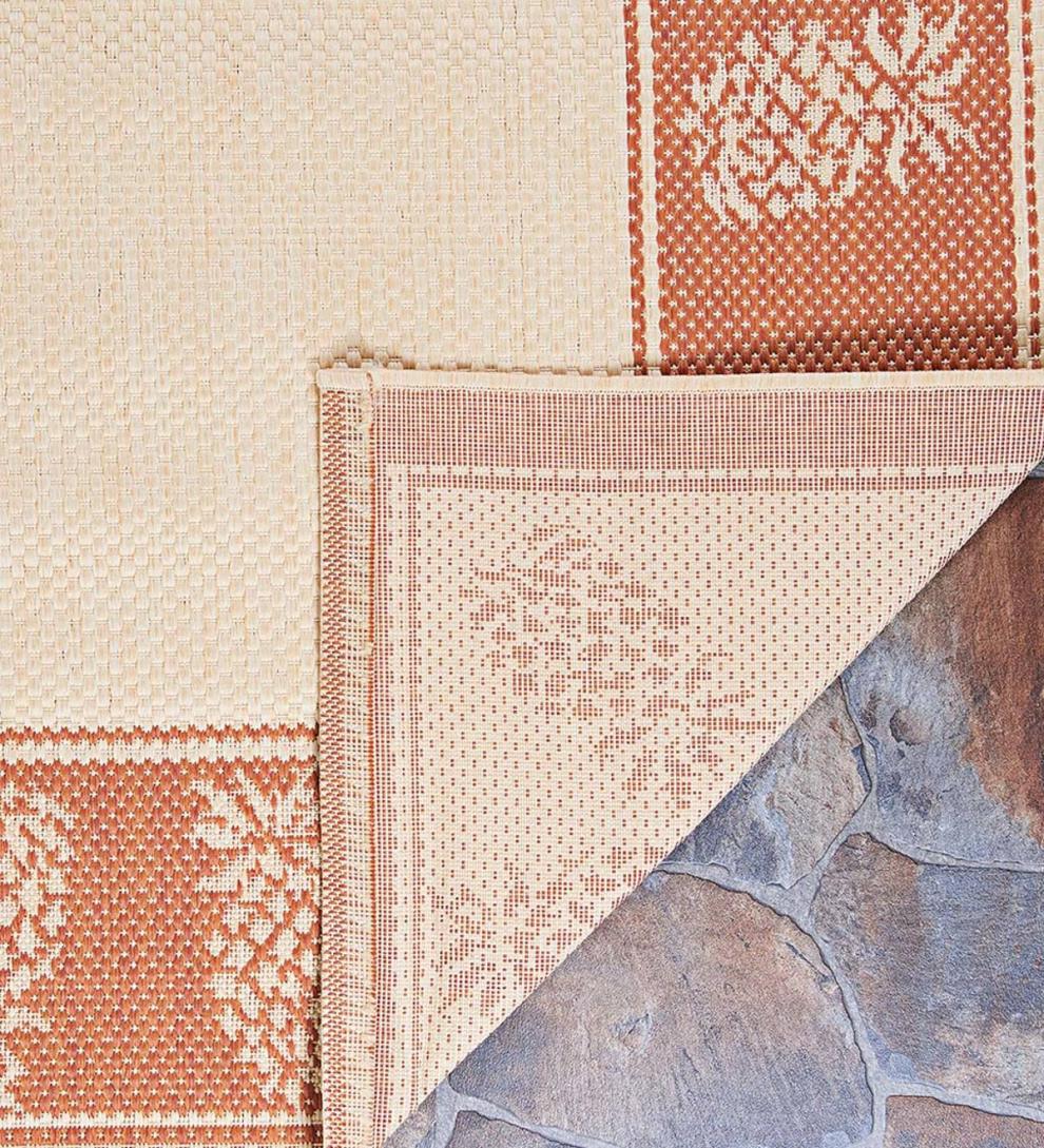 Plow &amp; Hearth Synthetic Rugs | Indoor Living Veranda Pineapple Indoor/Outdoor Polypropylene Rug