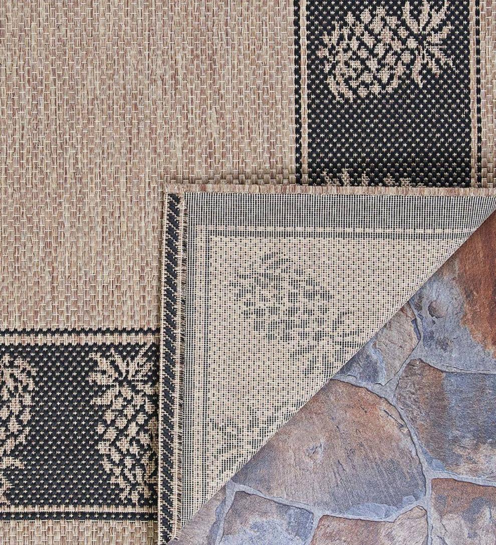 Plow &amp; Hearth Synthetic Rugs | Indoor Living Veranda Pineapple Indoor/Outdoor Polypropylene Rug