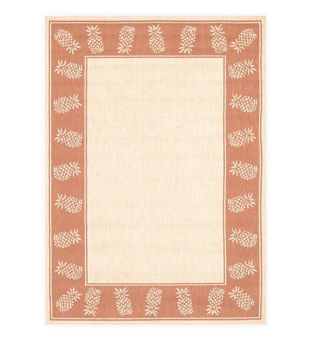 Plow &amp; Hearth Synthetic Rugs | Indoor Living Veranda Pineapple Indoor/Outdoor Polypropylene Rug