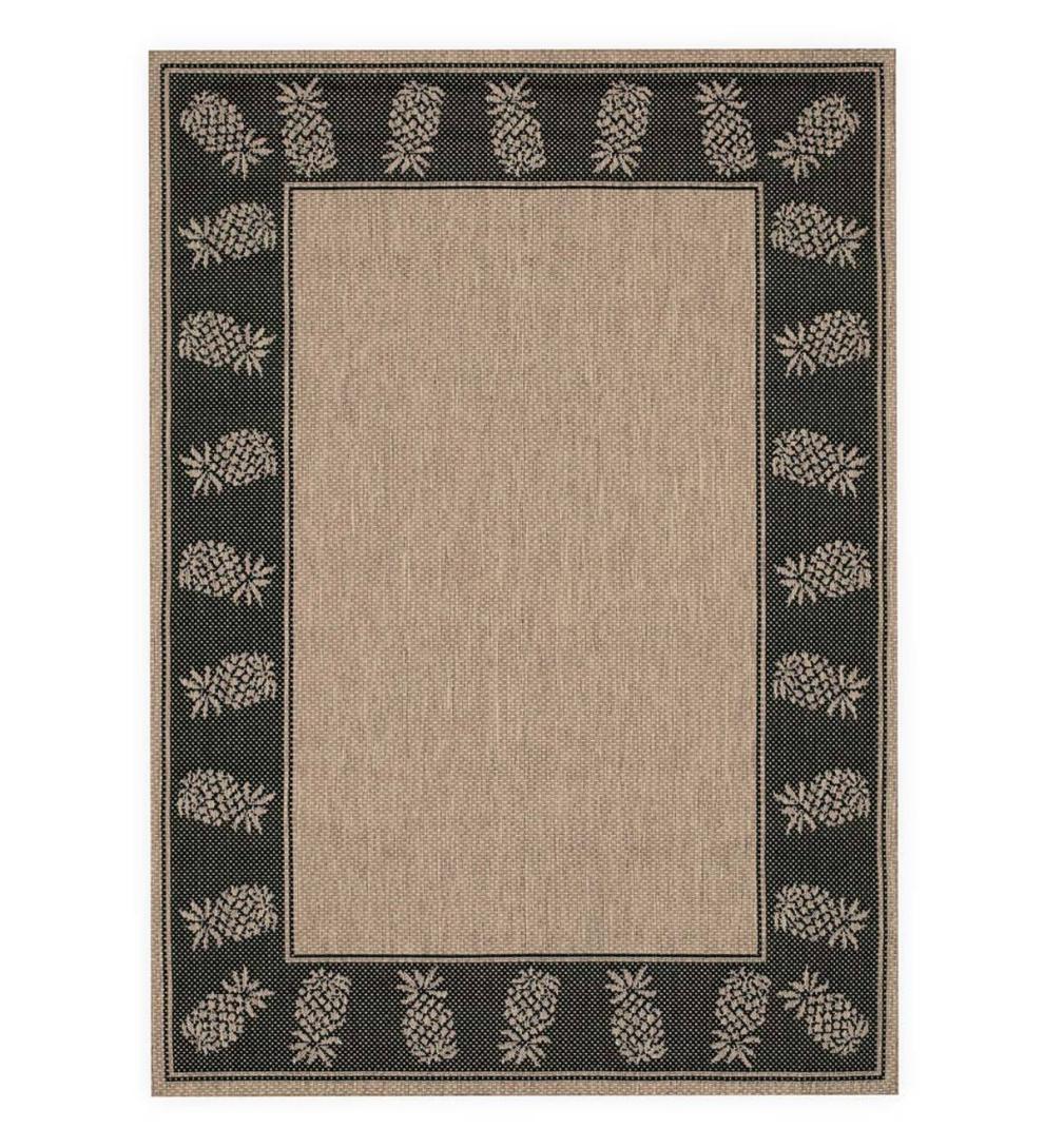Plow &amp; Hearth Synthetic Rugs | Indoor Living Veranda Pineapple Indoor/Outdoor Polypropylene Rug