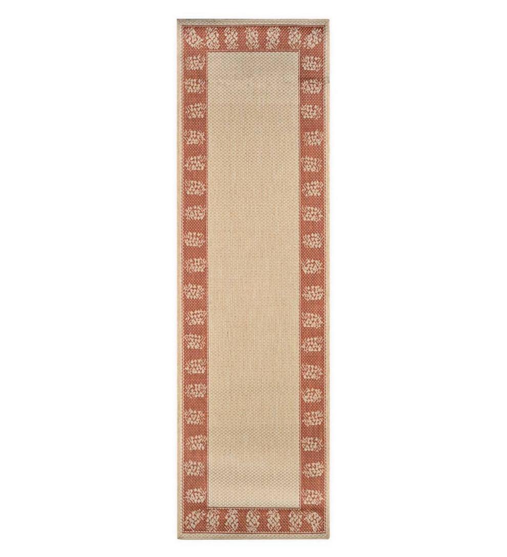 Plow &amp; Hearth Synthetic Rugs | Indoor Living Veranda Pineapple Indoor/Outdoor Polypropylene Rug