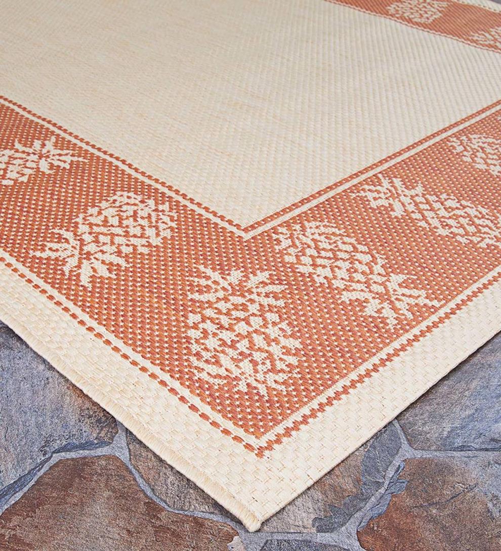 Plow &amp; Hearth Synthetic Rugs | Indoor Living Veranda Pineapple Indoor/Outdoor Polypropylene Rug