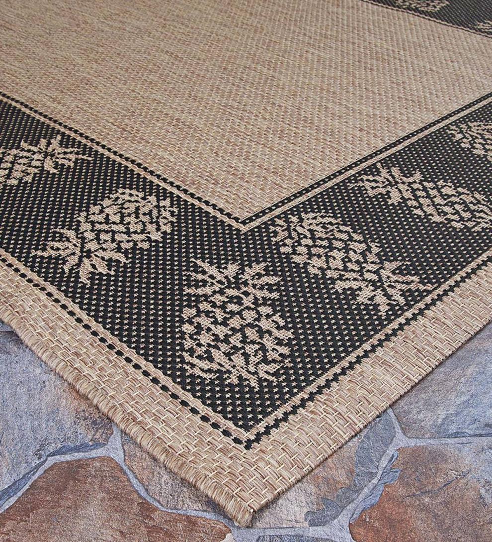 Plow &amp; Hearth Synthetic Rugs | Indoor Living Veranda Pineapple Indoor/Outdoor Polypropylene Rug