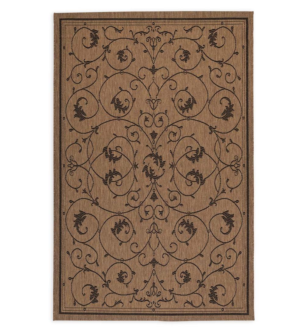 Plow &amp; Hearth Synthetic Rugs | Indoor Living Veranda Scroll Indoor/Outdoor Rug