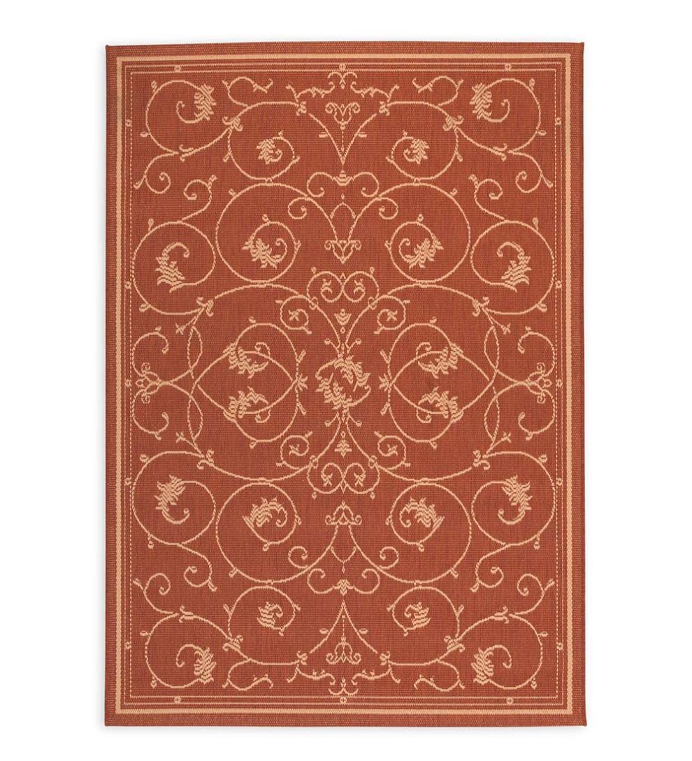 Plow &amp; Hearth Synthetic Rugs | Indoor Living Veranda Scroll Indoor/Outdoor Rug