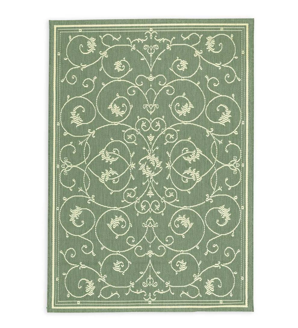 Plow &amp; Hearth Synthetic Rugs | Indoor Living Veranda Scroll Indoor/Outdoor Rug
