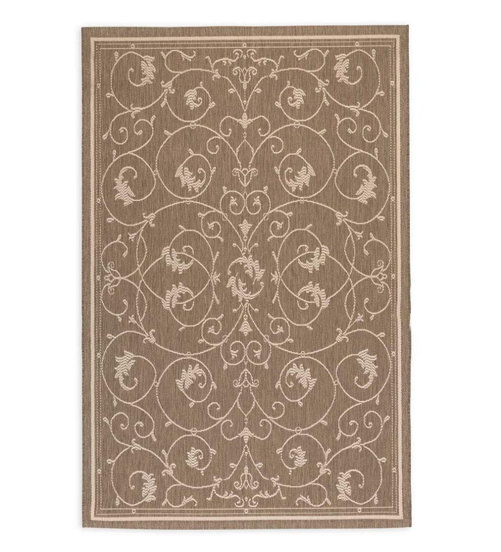 Plow &amp; Hearth Synthetic Rugs | Indoor Living Veranda Scroll Indoor/Outdoor Rug