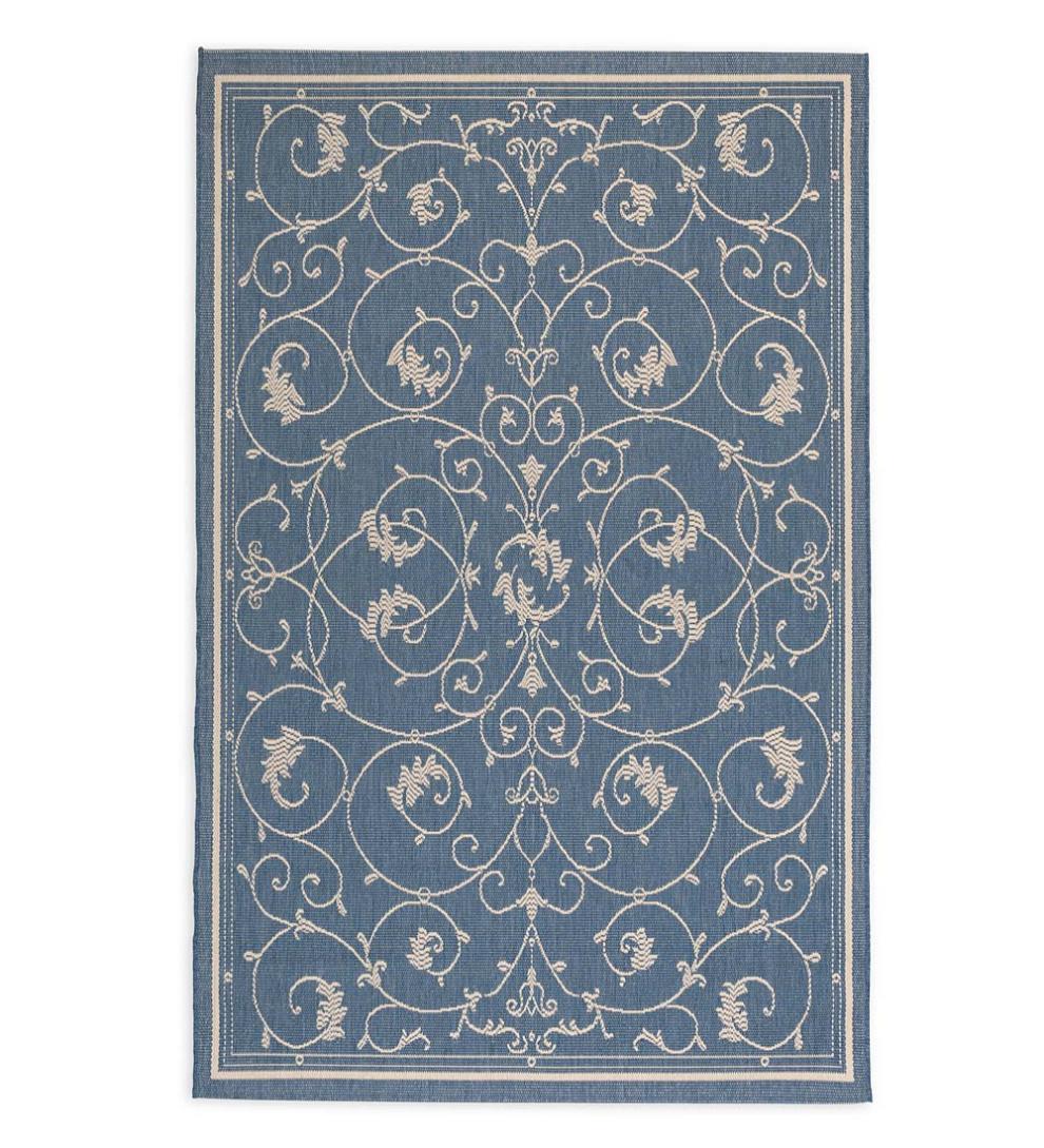 Plow &amp; Hearth Synthetic Rugs | Indoor Living Veranda Scroll Indoor/Outdoor Rug