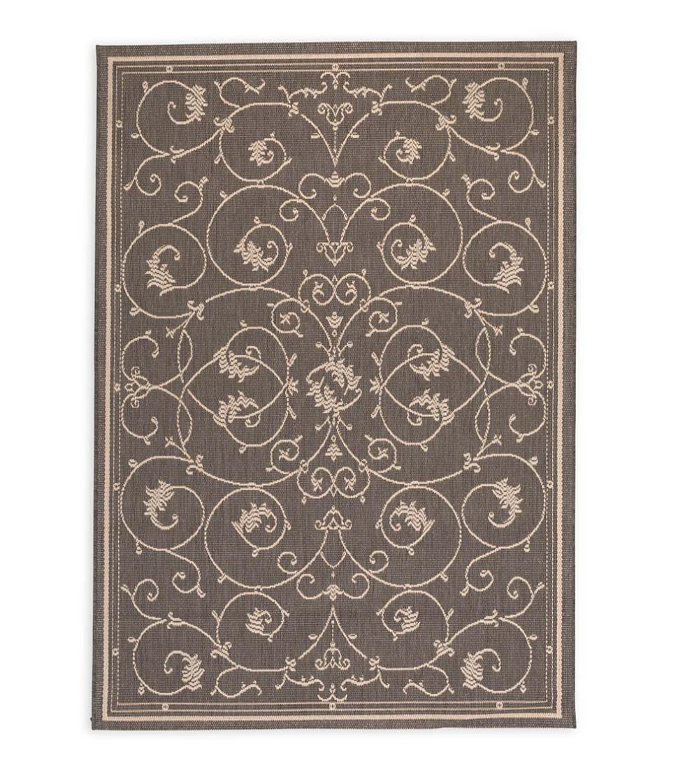 Plow &amp; Hearth Synthetic Rugs | Indoor Living Veranda Scroll Indoor/Outdoor Rug
