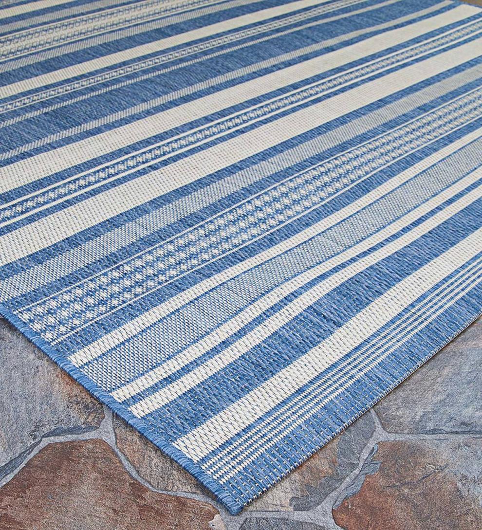 Plow &amp; Hearth Synthetic Rugs | Indoor Living Veranda Striped Indoor/Outdoor Polypropylene Rug