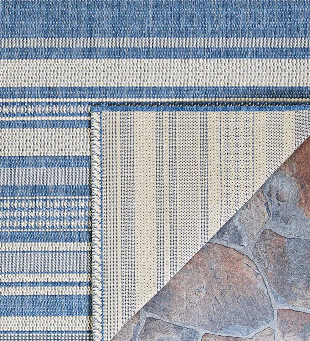 Plow &amp; Hearth Synthetic Rugs | Indoor Living Veranda Striped Indoor/Outdoor Polypropylene Rug