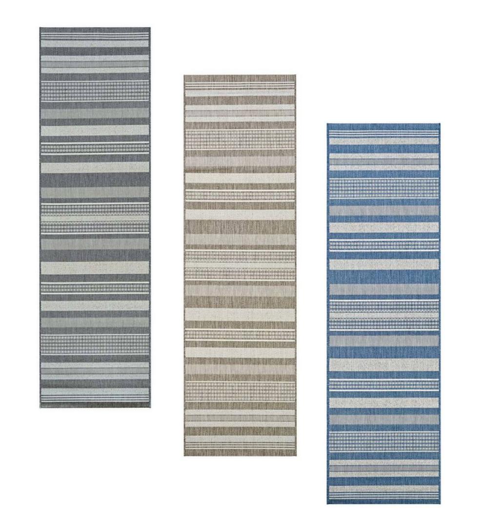 Plow &amp; Hearth Synthetic Rugs | Indoor Living Veranda Striped Indoor/Outdoor Polypropylene Rug
