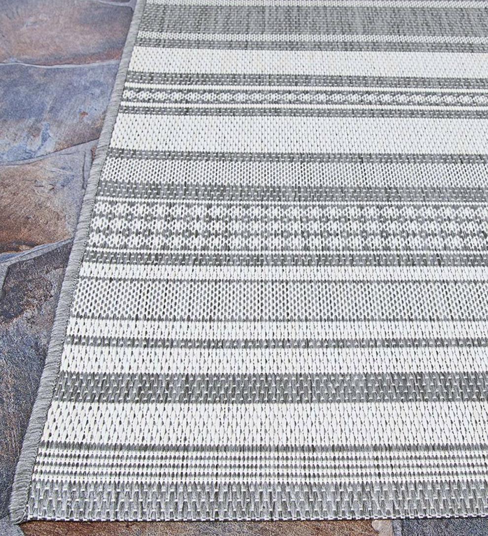 Plow &amp; Hearth Synthetic Rugs | Indoor Living Veranda Striped Indoor/Outdoor Polypropylene Rug