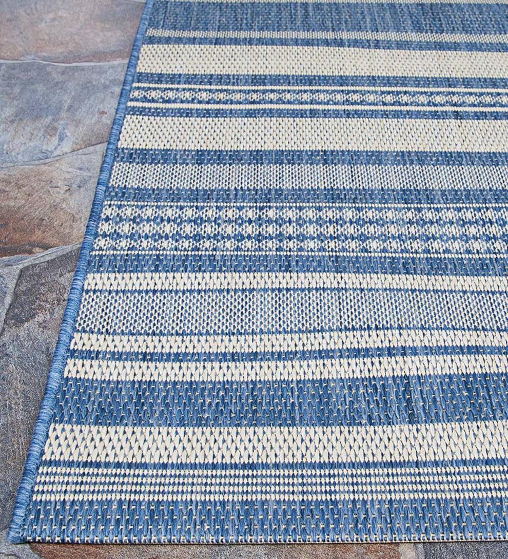 Plow &amp; Hearth Synthetic Rugs | Indoor Living Veranda Striped Indoor/Outdoor Polypropylene Rug