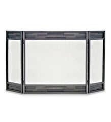 Plow &amp; Hearth Tri-Panel Fireplace Screens | Fireplace &amp; Hearth Lanier Tri-Panel Fireplace Screen In Natural Iron Finish
