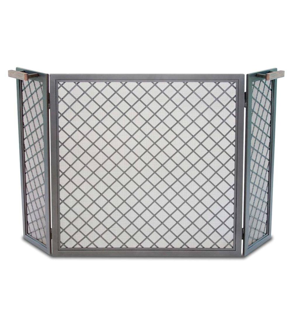 Plow &amp; Hearth Tri-Panel Fireplace Screens | Fireplace &amp; Hearth Stanton Tri-Panel Fireplace Screen - Iron