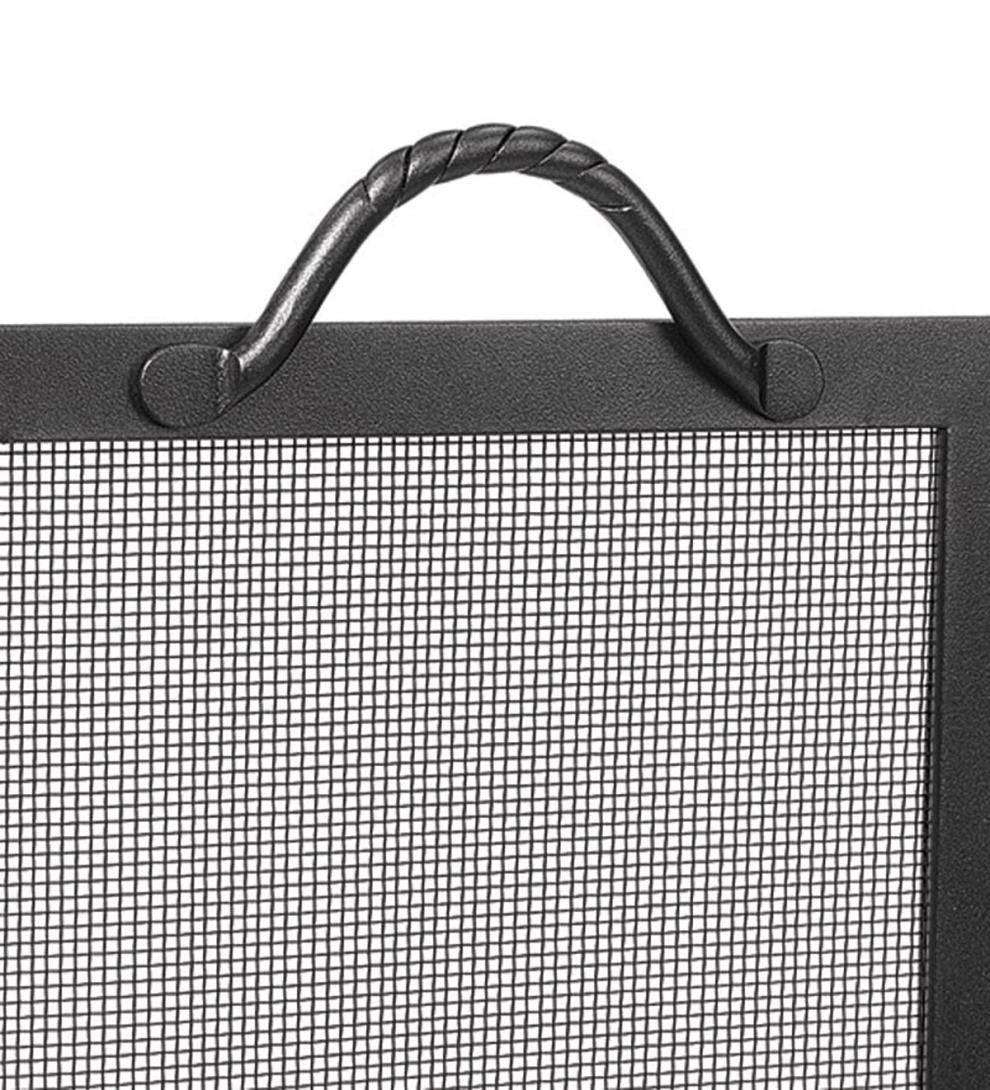 Plow &amp; Hearth Tri-Panel Fireplace Screens | Fireplace &amp; Hearth Wrought Iron Twisted Rope Folding Fireplace Screen - Bronze