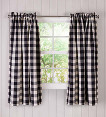 Plow &amp; Hearth Valances | Indoor Living Buffalo Check Rod-Pocket Cotton Curtain Pairs