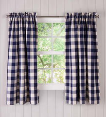 Plow &amp; Hearth Valances | Indoor Living Buffalo Check Rod-Pocket Cotton Curtain Pairs
