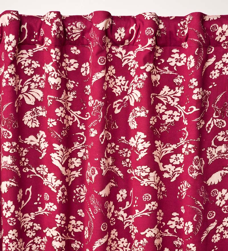 Plow &amp; Hearth Valances | Indoor Living Floral Damask Rod-Pocket Homespun Insulated Curtain Panel
