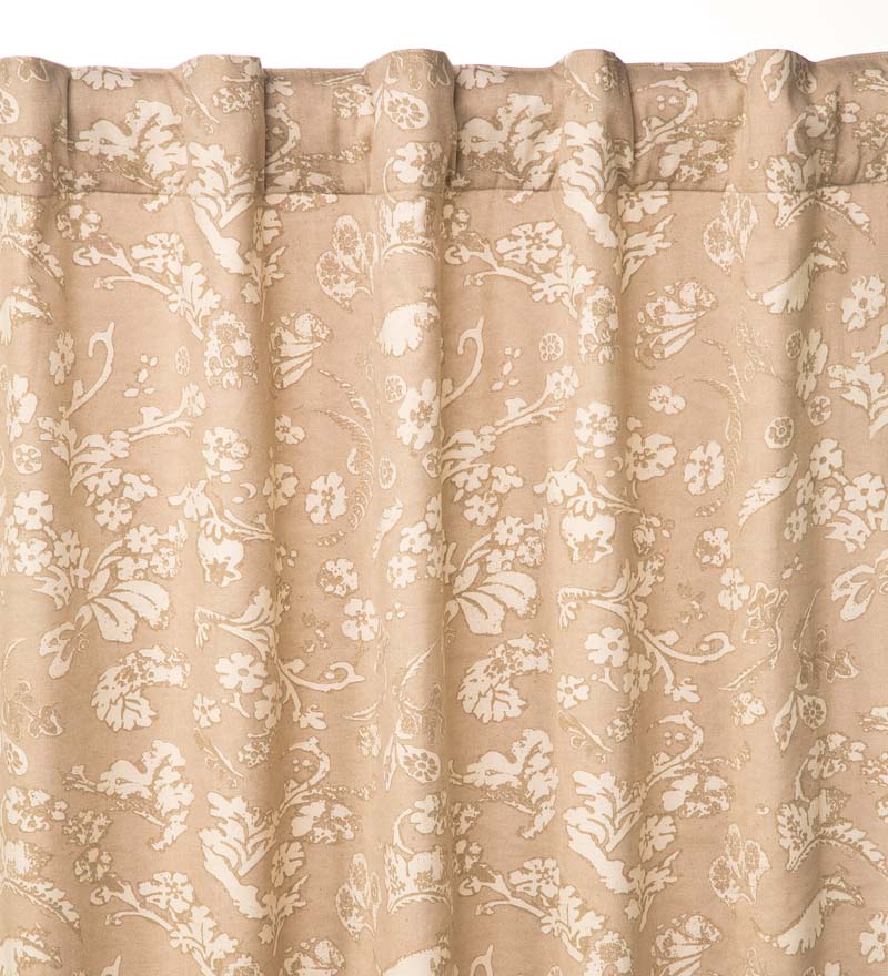 Plow &amp; Hearth Valances | Indoor Living Floral Damask Rod-Pocket Homespun Insulated Curtain Panel
