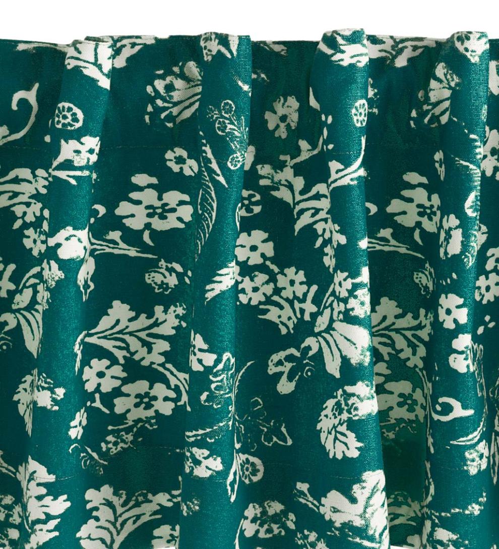 Plow &amp; Hearth Valances | Indoor Living Floral Damask Rod-Pocket Homespun Insulated Curtain Panel