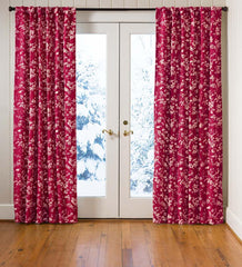 Plow &amp; Hearth Valances | Indoor Living Floral Damask Rod-Pocket Homespun Insulated Curtain Panel