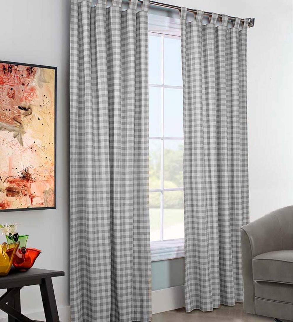 Plow &amp; Hearth Valances | Indoor Living Thermalogic Energy Efficient Insulated Check Tab-Top Curtain Pairs