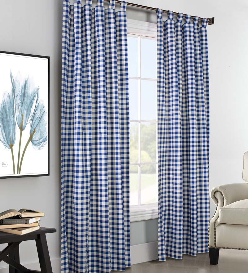 Plow &amp; Hearth Valances | Indoor Living Thermalogic Energy Efficient Insulated Check Tab-Top Curtain Pairs