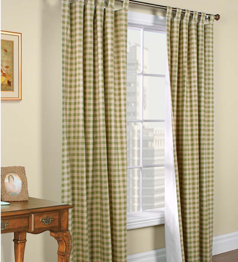 Plow &amp; Hearth Valances | Indoor Living Thermalogic Energy Efficient Insulated Check Tab-Top Curtain Pairs