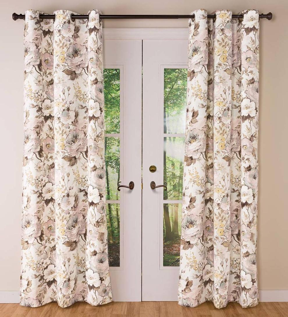 Plow &amp; Hearth Valances | Indoor Living Thermalogic Insulated Bella Donna Floral Grommet-Top Curtain Pairs