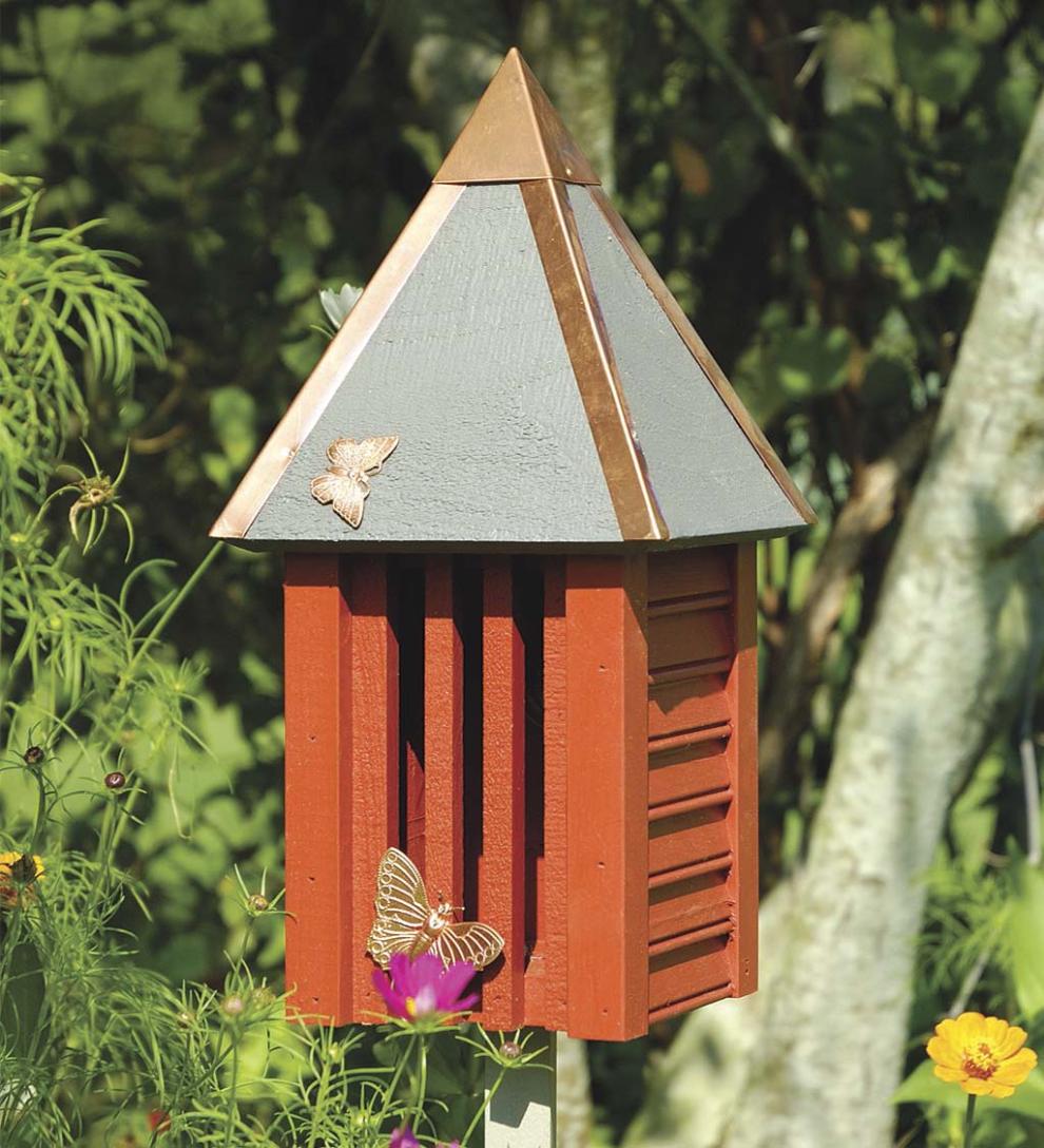 Plow &amp; Hearth Wildlife Housing | Yard &amp; Garden Flutterbye Cypress And Copper Butterfly House - Celery
