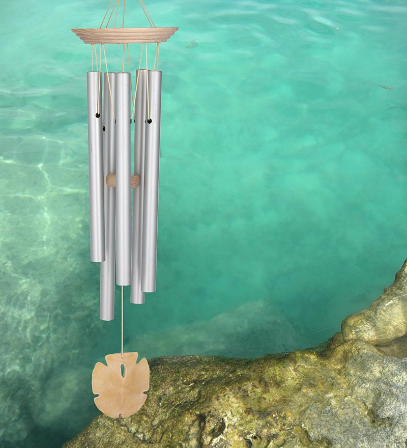 Plow &amp; Hearth Wind Chimes &amp; Mobiles | Outdoor Living Sand Dollar Aluminum Wind Chime