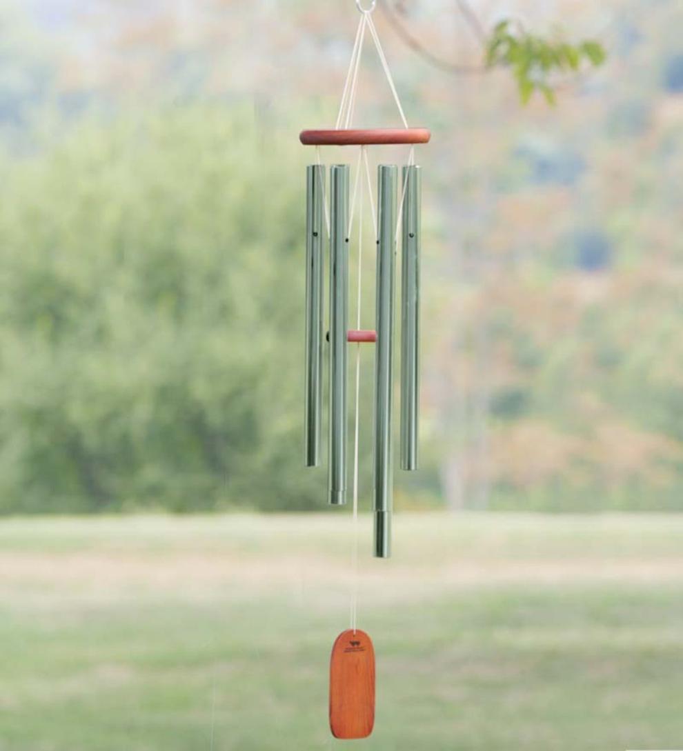 Plow &amp; Hearth Wind Chimes &amp; Mobiles | Outdoor Living Weather-Resistant Aluminum And Bamboo Amazing Grace Tone Wind Chimes