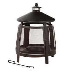 Plow &amp; Hearth Wood Burning Fire Pits | Fireplace &amp; Hearth Fully Enclosed Pagoda Fire Pit With Poker