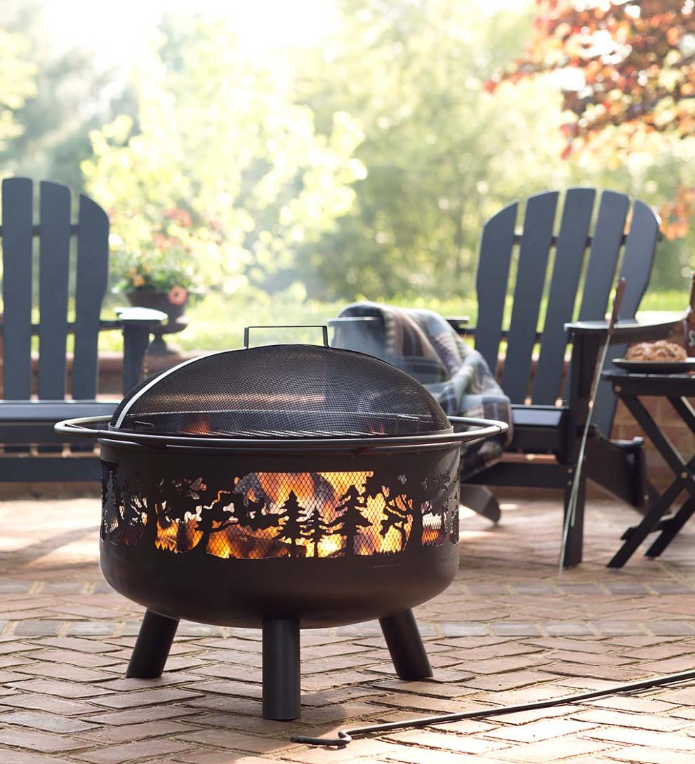 Plow &amp; Hearth Wood Burning Fire Pits | Fireplace &amp; Hearth Timberline Wood-Burning Fire Pit