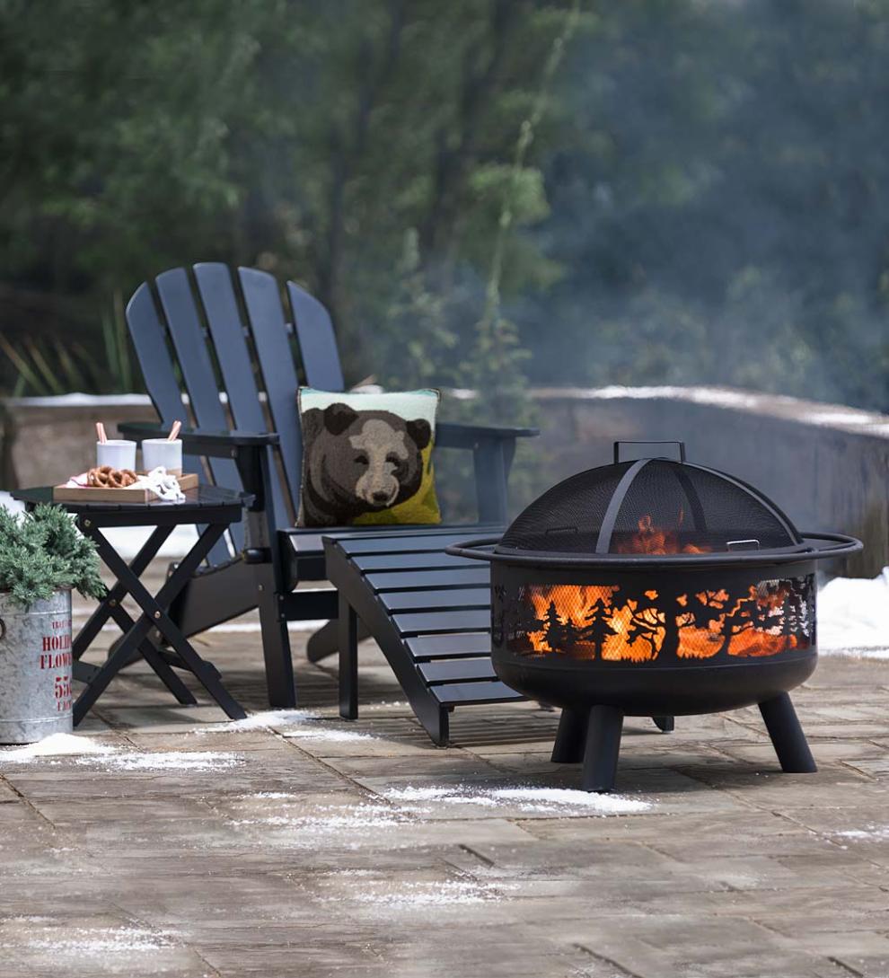 Plow &amp; Hearth Wood Burning Fire Pits | Fireplace &amp; Hearth Timberline Wood-Burning Fire Pit