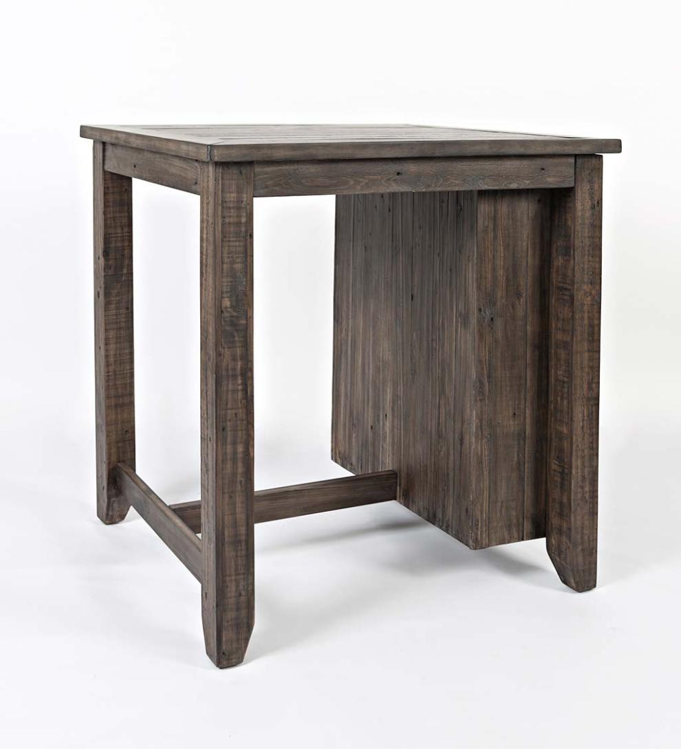 Plow &amp; Hearth Wood Furniture | Outdoor Living Cape Charles 3-Piece Barnwood Dining Set With Stools - Barnwood