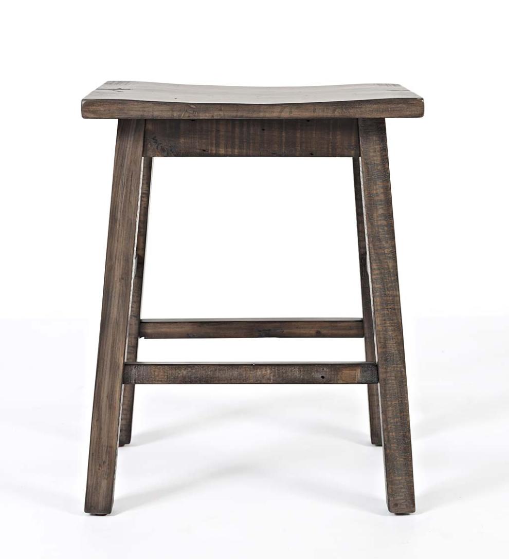 Plow &amp; Hearth Wood Furniture | Outdoor Living Cape Charles 3-Piece Barnwood Dining Set With Stools - Barnwood