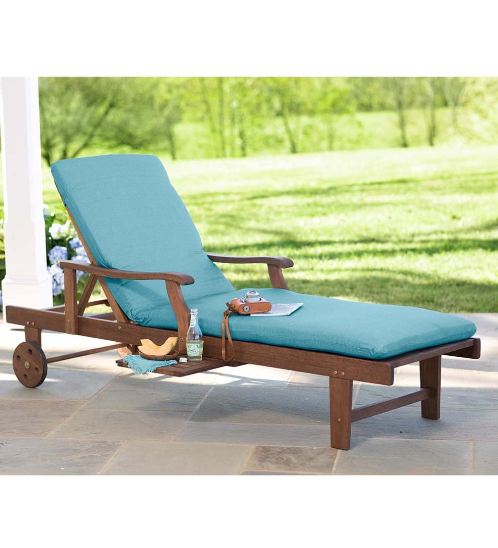 Plow &amp; Hearth Wood Furniture | Outdoor Living Claremont Eucalyptus Outdoor Chaise Lounge - Natural