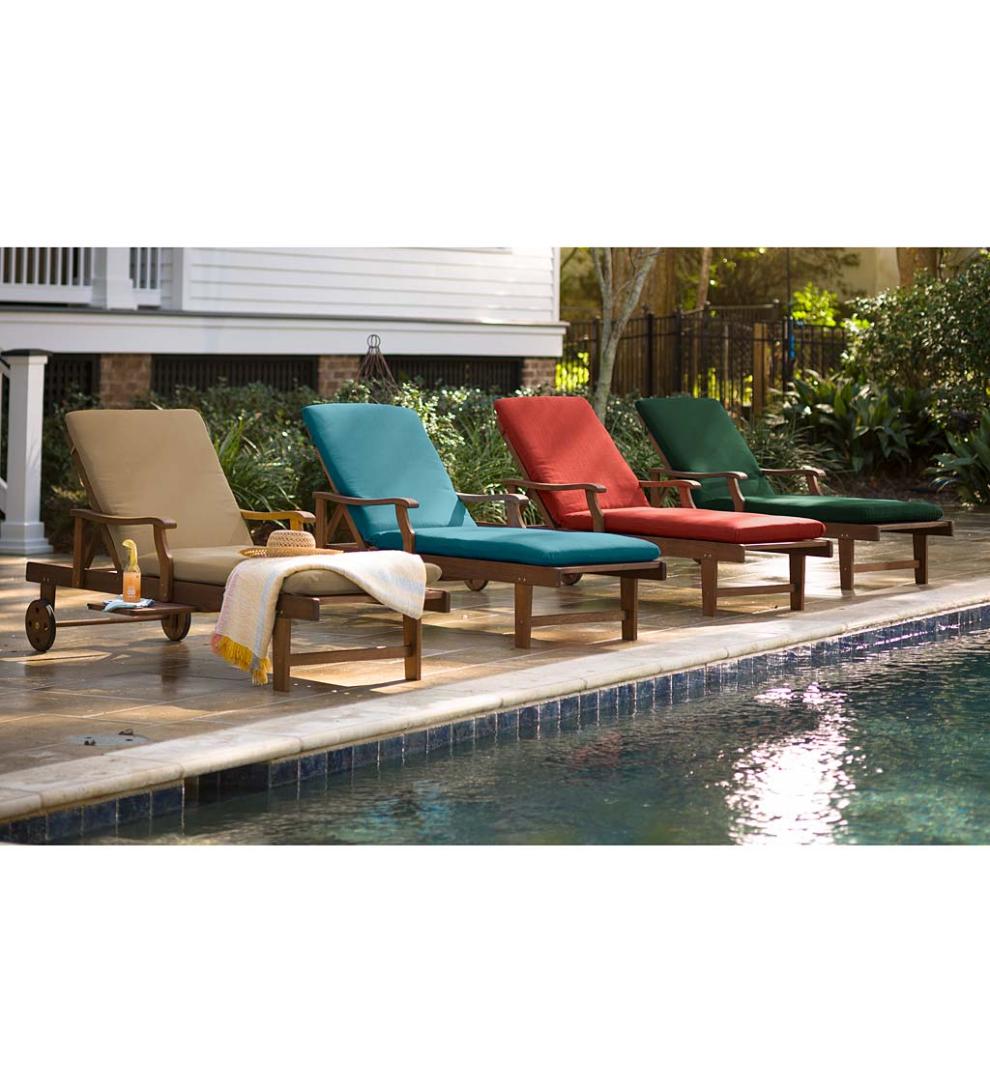 Plow &amp; Hearth Wood Furniture | Outdoor Living Claremont Eucalyptus Outdoor Chaise Lounges, Set Of 2 - Natural