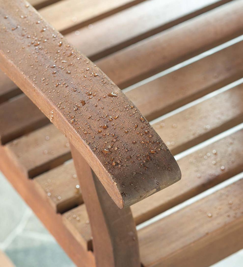 Plow &amp; Hearth Wood Furniture | Outdoor Living Claremont Eucalyptus Round Dining Table And Chairs