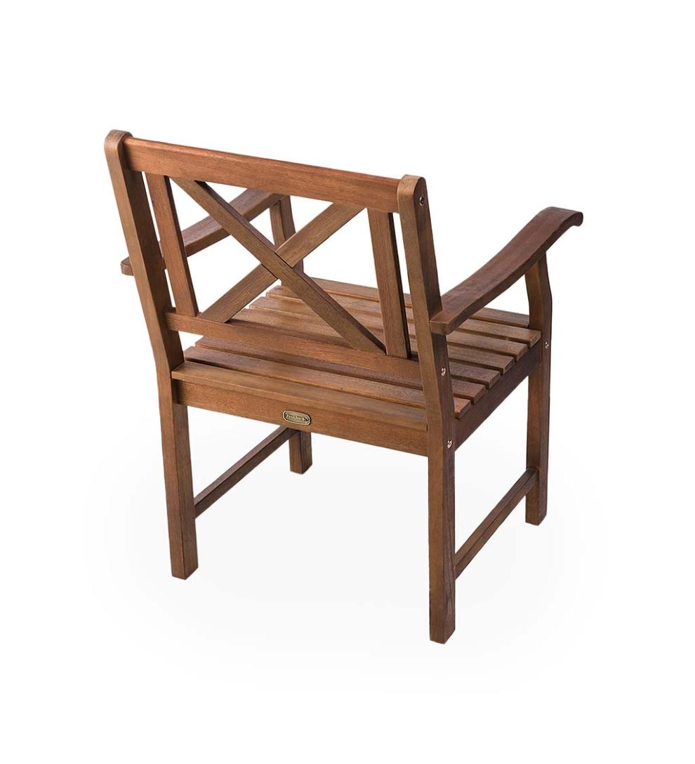 Plow &amp; Hearth Wood Furniture | Outdoor Living Claremont Outdoor Dining Furniture, Eucalyptus Table And Chairs